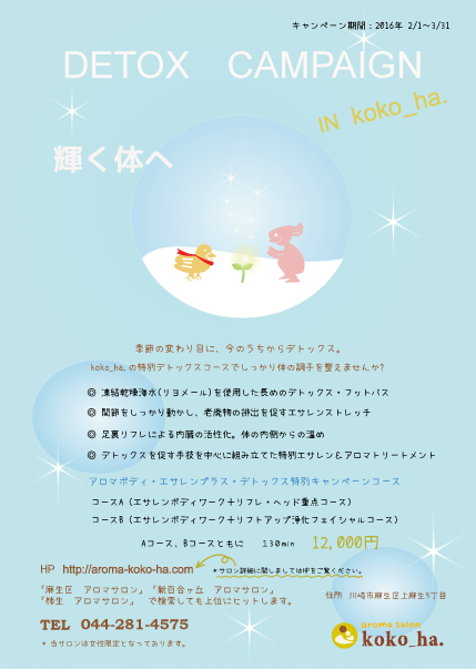 エサレン　デトックスキャンペーン　イラスト